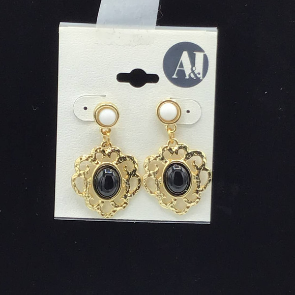 A&I Black and Gold Earrings - Picture 1 of 2